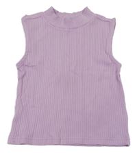 Lila rebrovaný crop top Blue Seven