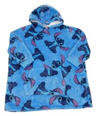 Modrá plyšová oversize mikina s kapucí - Stitch Disney