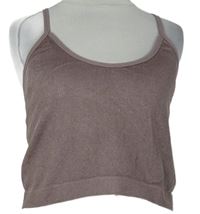 Dámsky hnedý rebrovaný športový crop top zn. Primark
