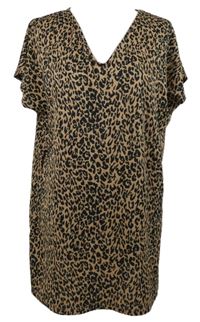 Dámska béžovo-čierna vzorovaná blúzka F&F