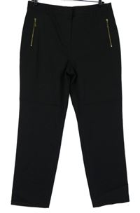 Dámské černé kalhoty se zipy M&S