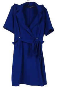 Dámské safírové šaty s páskem Select 