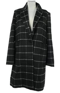 Dámský černý kostkovaný flaušový kabát Primark 