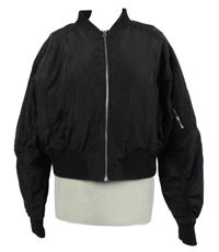 Dámský černý šusťákový zateplený crop bomber H&M