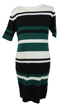 Dámské zeleno-bílo-černé pruhované svetrové šaty New Look 