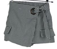 Dámska čierno-biela vzorovaná skort sukňa Bershka vel. 32