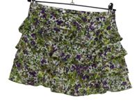 Dámska zeleno-fialová kvietkovana sukňa s volánikmi Topshop
