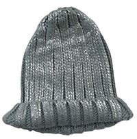 Dámska sivo-strieborná pletená čapica