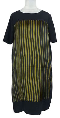 Dámske čierno-olivové pruhované šaty Jasper Conran
