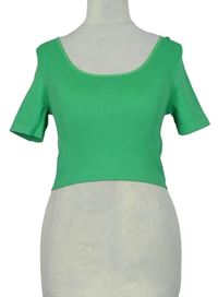 Dámske zelené elastické crop tričko Primark