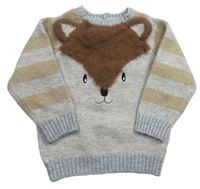 Béžovo-pruhovaný sveter so zvieratkom Matalan