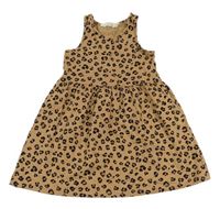 Béžové bavlnené šaty s leopardím vzorom H&M