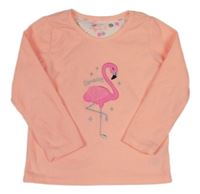 Neónově ružová fleecová mikina s plameňákem Primark