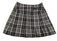 Čierno-fialovo-žlto-ružová kockovaná skladaná sukňa Primark