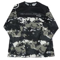 Černo-army sportovní triko s nápisem