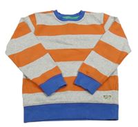 Sivo-oranžová pruhovaná mikina H&M