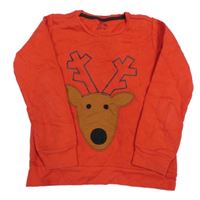 Červená mikina so sobom Hema