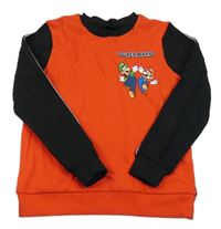 Červeno-čierna mikina so Super Mario George