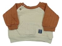 Bielo-hrdzavá zateplená mikina