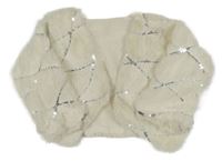 Smotanové kožušinové bolerko s flitrami