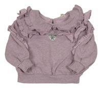 Fialová melírovaná mikina s volánikmi River Island