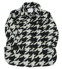 Čierno-biela vzorovaná vlnená košeľová bunda Primark