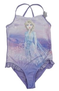 Fialovo-růžové plavky s Frozen s flitry 