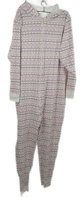 Dámsky biely spací overal so vzorom a kapucňou Matalan