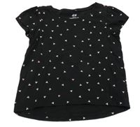 Čierne tričko s trojúhelníky H&M