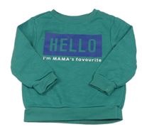 Zelená mikina s nápisem Primark