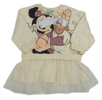 Nové - Vanilkové teplákové šaty s Minnie, Daisy a tylovou sukní Disney