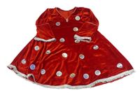 Červené zamatové šaty s vločkami