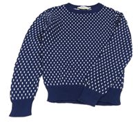 Tmavomodro-biely vzorovaný sveter H&M