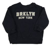 Tmavomodrá mikina s nápisom H&M