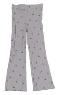 Levandulové žebrované flare kalhoty s mašlemi Primark