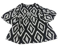 Čierna károvaná šatová tunika F&F