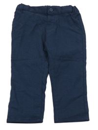 Tmavomodré kockované spoločenské chino nohavice H&M