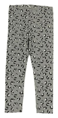 Sivo-bielo-čierne leopardí legíny