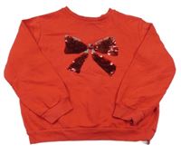 Červená mikina s překlápěcími flitre H&M