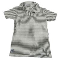 Béžovo-čierne pruhované polo tričko Primark