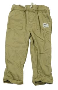 Světlekhaki plátěné kalhoty s nášivkou River Island