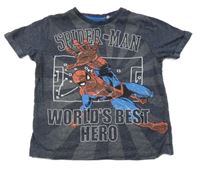 Tmavomodrošedé melírované tričko se Spidermanem Marvel