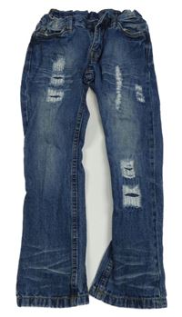 Tmavomodré rifle s vyšúchaním Y.F.K.