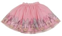 Ružová tylová sukňa s Minnie a trblietavým pasom Disney