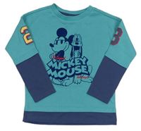 Modré tričko s Mickeym Disney