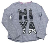 Sivý sveter s nápisom H&M