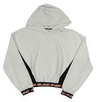 Bielo-čierna crop mikina s nápisom a kapucňou zn. River Island