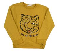 Okrová mikina s leopardom M&S