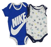 2x - Bílo-modré body s opikami + safírové body s logem Nike