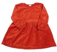Červené zamatové šaty H&M